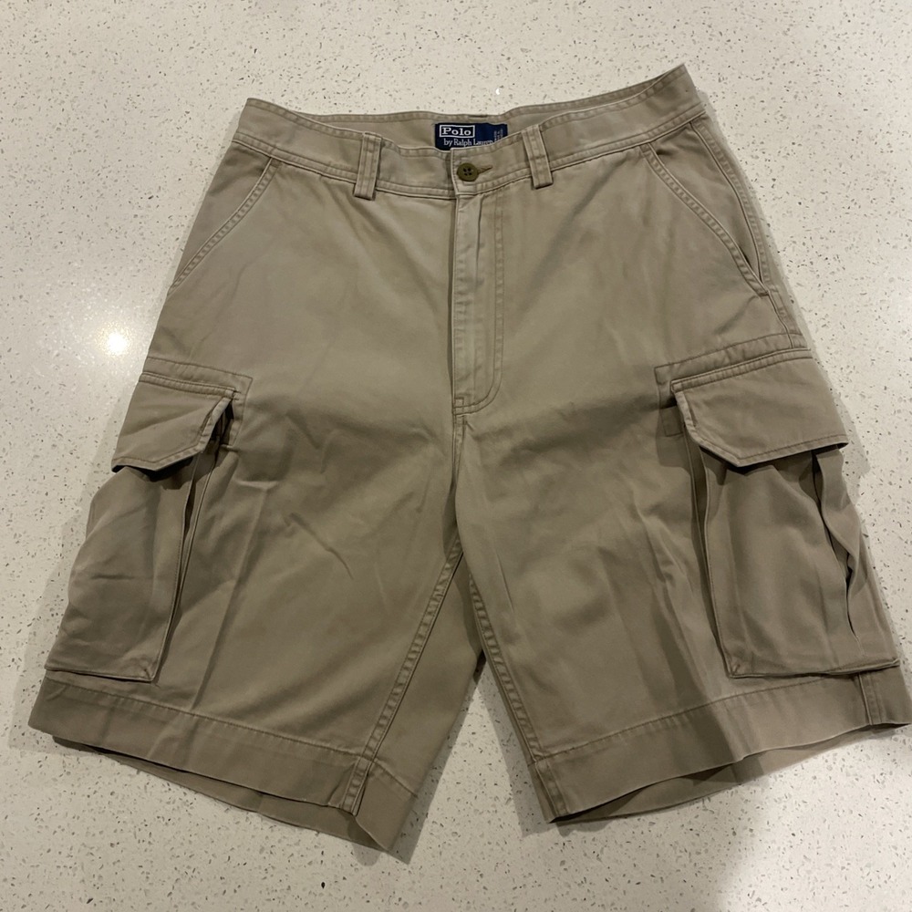Polo Ralph Lauren Shorts Mens 31 /10" Inseam Cargo Heavy Pockets Outdoors Hiking